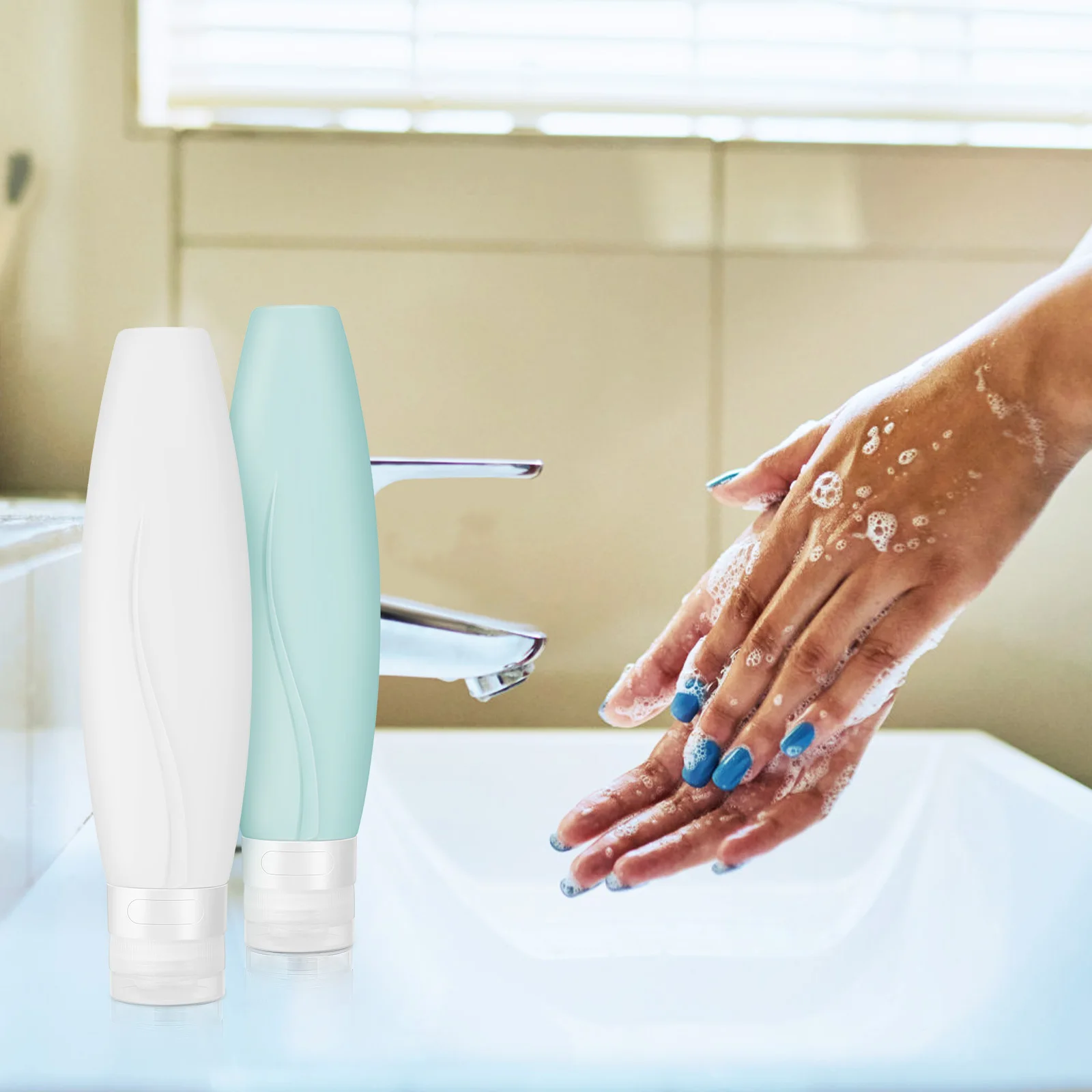 2Pcs 150Ml Reusable Silicone Travel Bottles Spill-Proof Toiletry Dispensers Squeeze Style for Lotion Conditioner Body Wash
2Pcs 150Ml Reusable Silicone Travel Bottles Spill-Proof Toiletry Dispensers Squeeze Style for Lotion Conditioner Body Wash