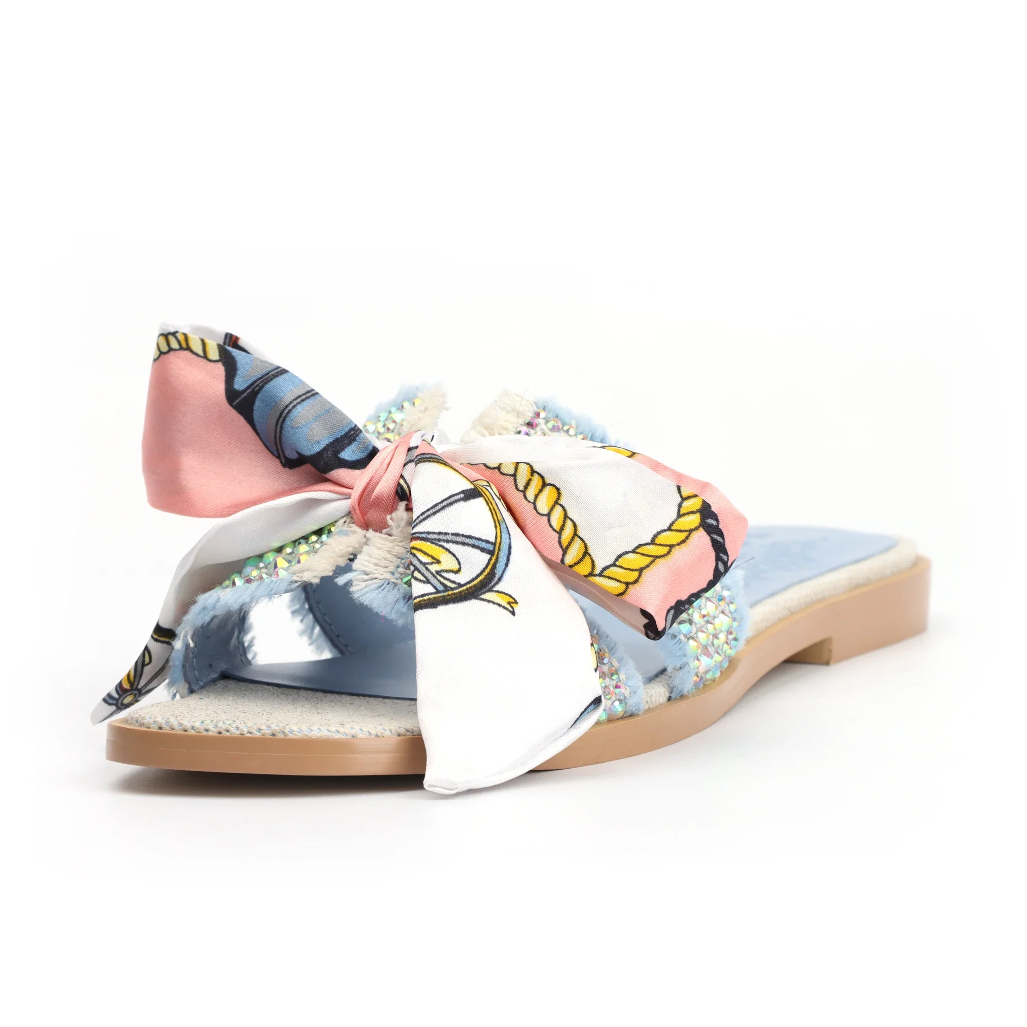 Women's Blue Flat Sandals Luxury Band Slippers Comfortable Slip On Slide Rhinestone Sandals for Women Summer 2024
Women's Blue Flat Sandals Luxury Band Slippers Comfortable Slip On Slide Rhinestone Sandals for Women Summer 2024