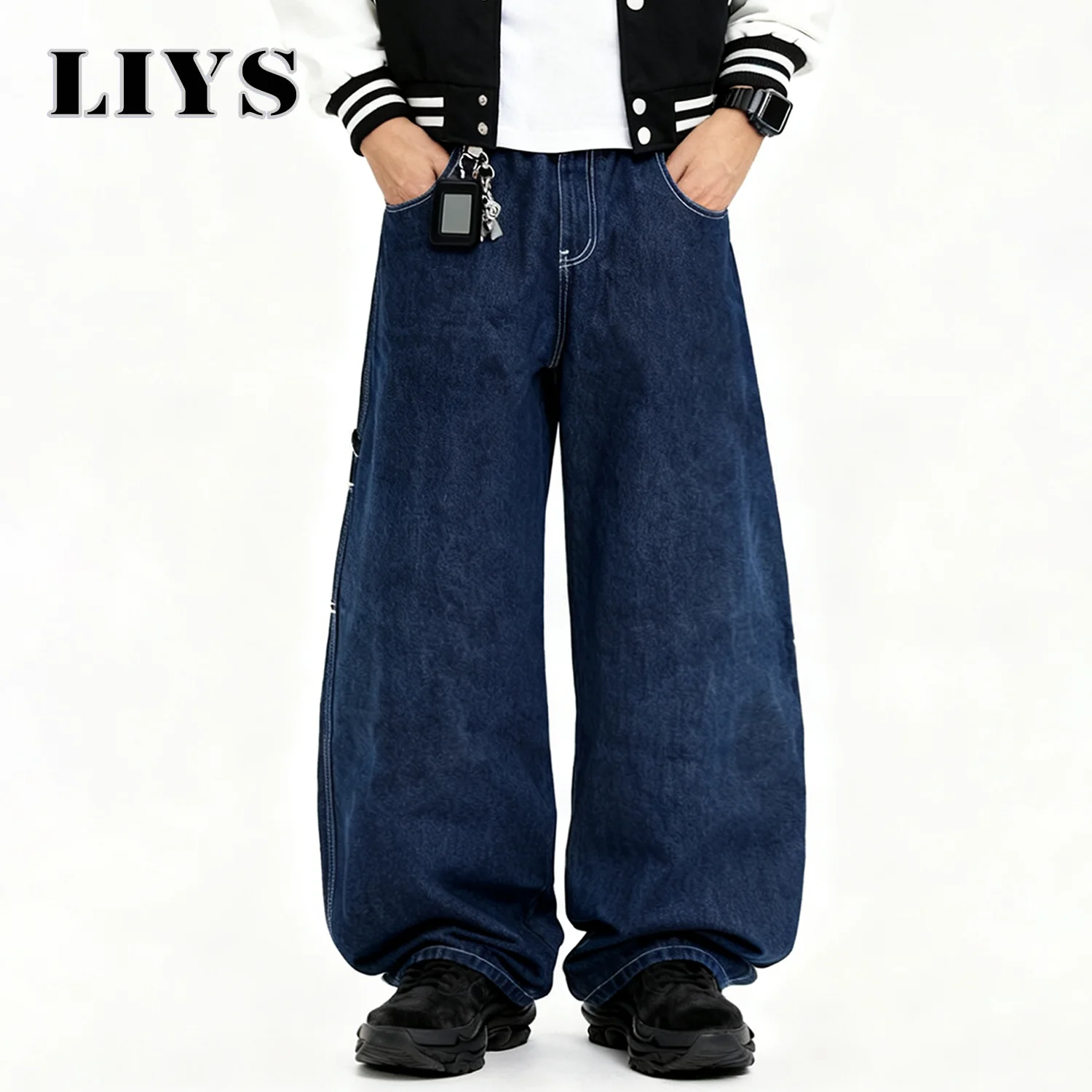 Мужские свободные широкие джинсы с вышивкой кролика в американском стиле ретро, одежда унисекс, синие мешковатые джинсовые брюки с несколькими карманами Y2K
Мужские свободные широкие джинсы с вышивкой кролика в американском стиле ретро, одежда унисекс, синие мешковатые джинсовые брюки с несколькими карманами Y2K