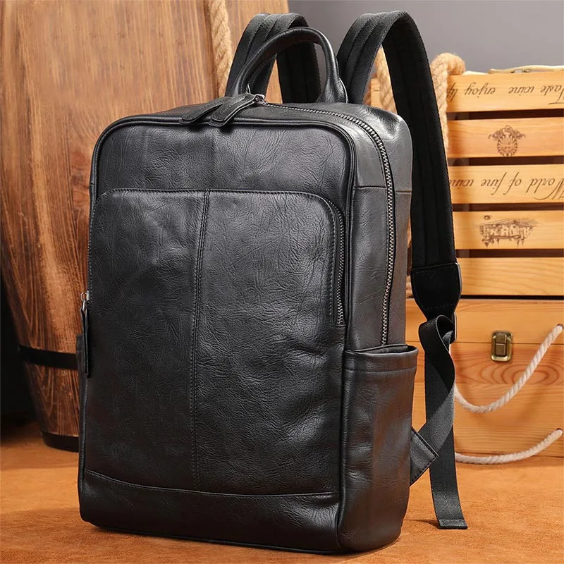 Genuine Leather Men Laptop Backpack Soft Cowhide 14 Inch Bagpack Travel Bag Women Leather Shoulder Bag School Bags Black
Genuine Leather Men Laptop Backpack Soft Cowhide 14 Inch Bagpack Travel Bag Women Leather Shoulder Bag School Bags Black
