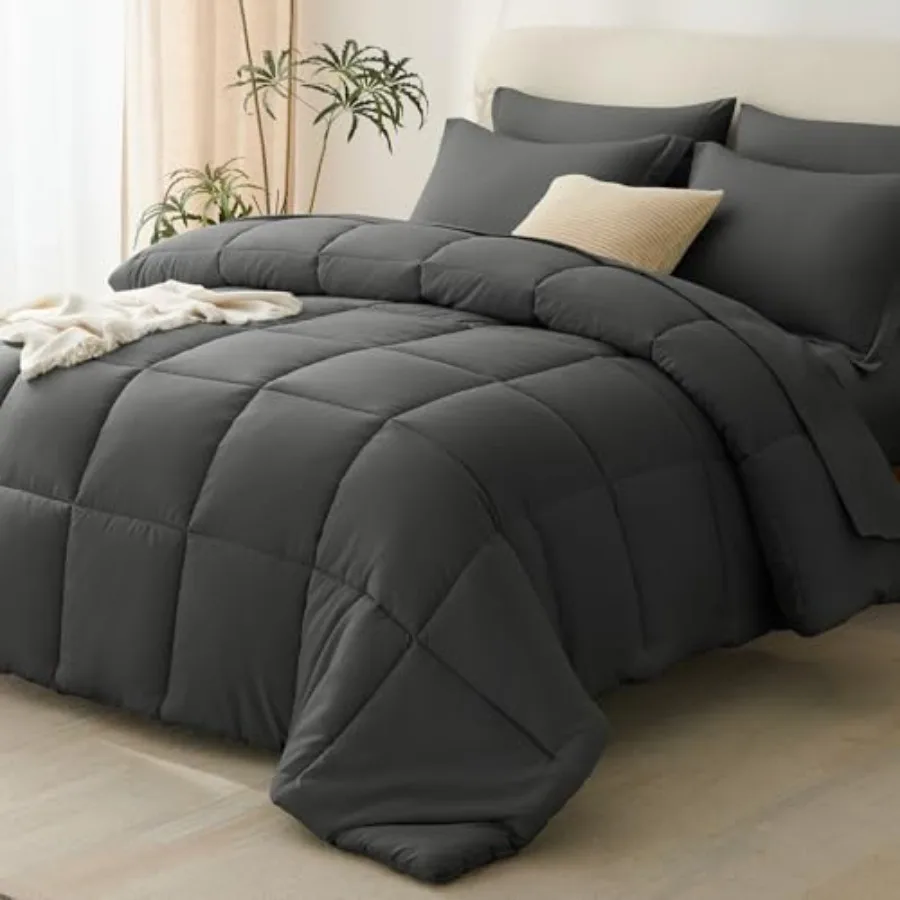 Comforter Set - 7 Pieces Bed in a Bag All Season Breathable Bedding Sets Oeko-Tex Certified Bed Set with Down Alternative Comfo
Comforter Set - 7 Pieces Bed in a Bag All Season Breathable Bedding Sets Oeko-Tex Certified Bed Set with Down Alternative Comfo