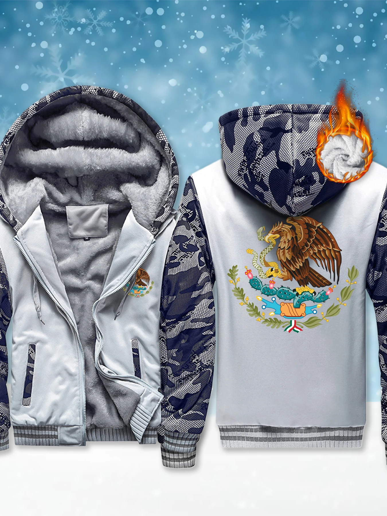 Mexico A Divine Eagle Printed Man's Streetwear Fleece Winter Zipper Jackets Fashion Thick Coat Casual Comfortable Warm Jacket
Mexico A Divine Eagle Printed Man's Streetwear Fleece Winter Zipper Jackets Fashion Thick Coat Casual Comfortable Warm Jacket