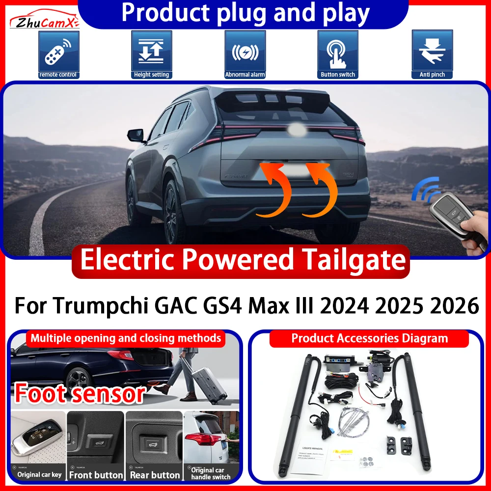 ZhuCamX OEM Powered Tailgate for Trumpchi GAC GS4 Max III 2024 2025 2026 anti pinch Smart Intelligent Control Gate Lift Kit
ZhuCamX OEM Powered Tailgate for Trumpchi GAC GS4 Max III 2024 2025 2026 anti pinch Smart Intelligent Control Gate Lift Kit