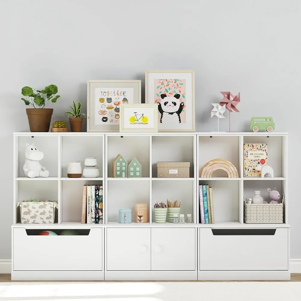 Kids Bookshelf and Toy Storage Organizer,Toddlers Bookcase with Cubbies Adjustable Wood Shelf for Bedroom,Playroom,Nursery,White
Kids Bookshelf and Toy Storage Organizer,Toddlers Bookcase with Cubbies Adjustable Wood Shelf for Bedroom,Playroom,Nursery,White
