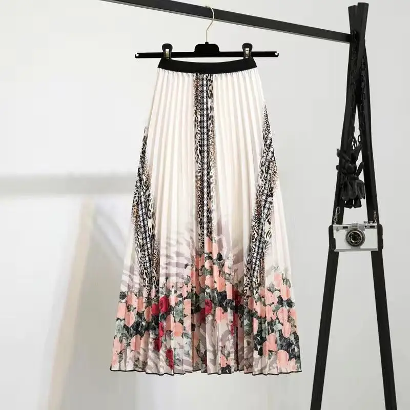 2024 New Temperament Sweet Summer Printed Women's Wear Pleated Elastic Waist Fashion Versatile Slim Fit Mid Length A-line Skirts
2024 New Temperament Sweet Summer Printed Women's Wear Pleated Elastic Waist Fashion Versatile Slim Fit Mid Length A-line Skirts
