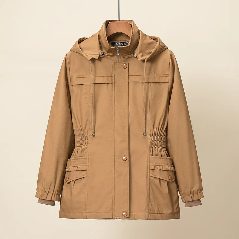 2025 New Spring Autumn Fashion Women Trench Coat Plus Size 5XL Mid-long Hooded Khaki Windbreaker Female Basic Coat Outerwear
2025 New Spring Autumn Fashion Women Trench Coat Plus Size 5XL Mid-long Hooded Khaki Windbreaker Female Basic Coat Outerwear