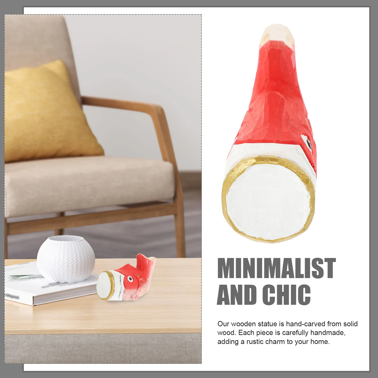 Small Wood Carp Decor Hand Carved Solid Wood Rustic Carp Sculpture Tabletop Ornament for Home Garden Office Decorative Statue
Small Wood Carp Decor Hand Carved Solid Wood Rustic Carp Sculpture Tabletop Ornament for Home Garden Office Decorative Statue