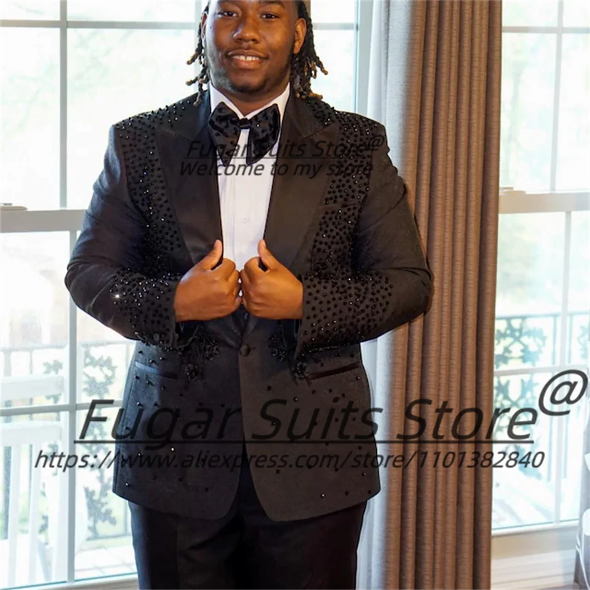 Luxuly Shiny Black Male Prom Blazers High-end Customized Slim Fit embroidery Groom Wedding Tuxedos 3 Pieces Sets Ropa Hombre
Luxuly Shiny Black Male Prom Blazers High-end Customized Slim Fit embroidery Groom Wedding Tuxedos 3 Pieces Sets Ropa Hombre