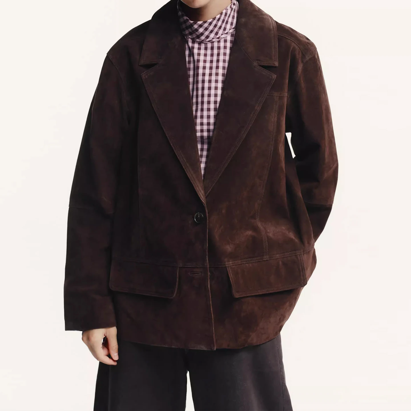 Z Women's Faion Leather Faux Suede Oversized Suit Jaet Casual Sle Long Sve Button Closure Autumn Collection
Z Women's Faion Leather Faux Suede Oversized Suit Jaet Casual Sle Long Sve Button Closure Autumn Collection