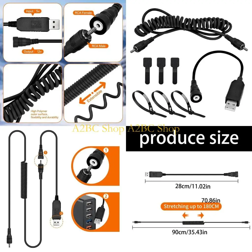A2BC Flexible Heating Cable with Plug Heated Protect Adapter Winter Sports Heating for Quick Warmth In Winter Sports
A2BC Flexible Heating Cable with Plug Heated Protect Adapter Winter Sports Heating for Quick Warmth In Winter Sports