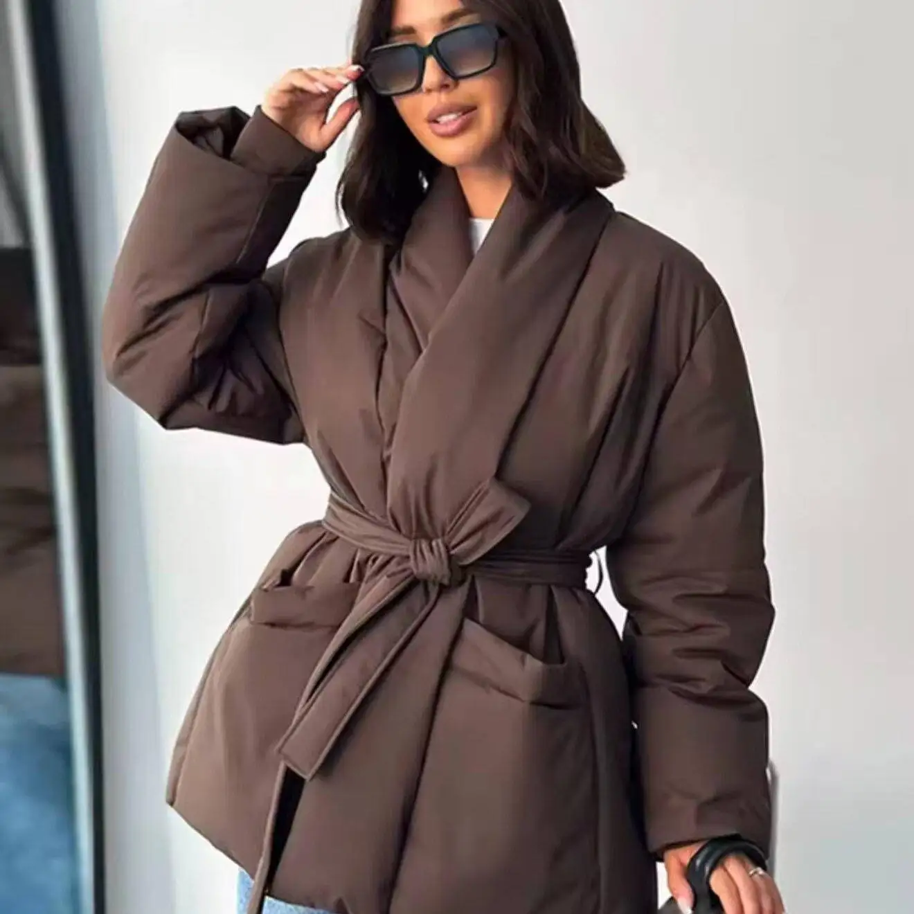 Women's Casual Loose Cotton Jacket with Belt Warm Color Cross-Border Fashionable Winter Coat Children's round Neck Long...
Women's Casual Loose Cotton Jacket with Belt Warm Color Cross-Border Fashionable Winter Coat Children's round Neck Long...