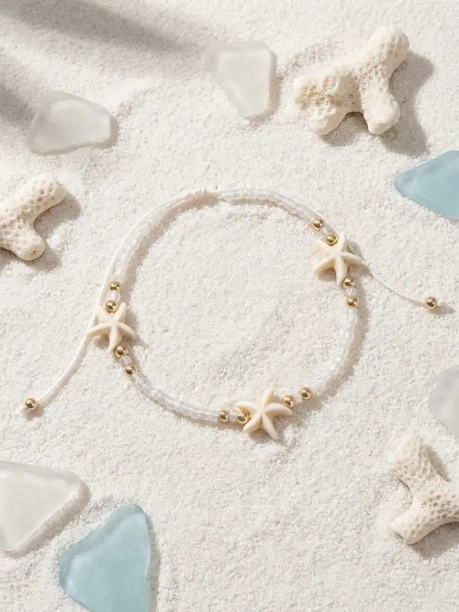 Bohemian Starfish Beaded Anklet For Women Summer Beach Vacation Accessory
Bohemian Starfish Beaded Anklet For Women Summer Beach Vacation Accessory