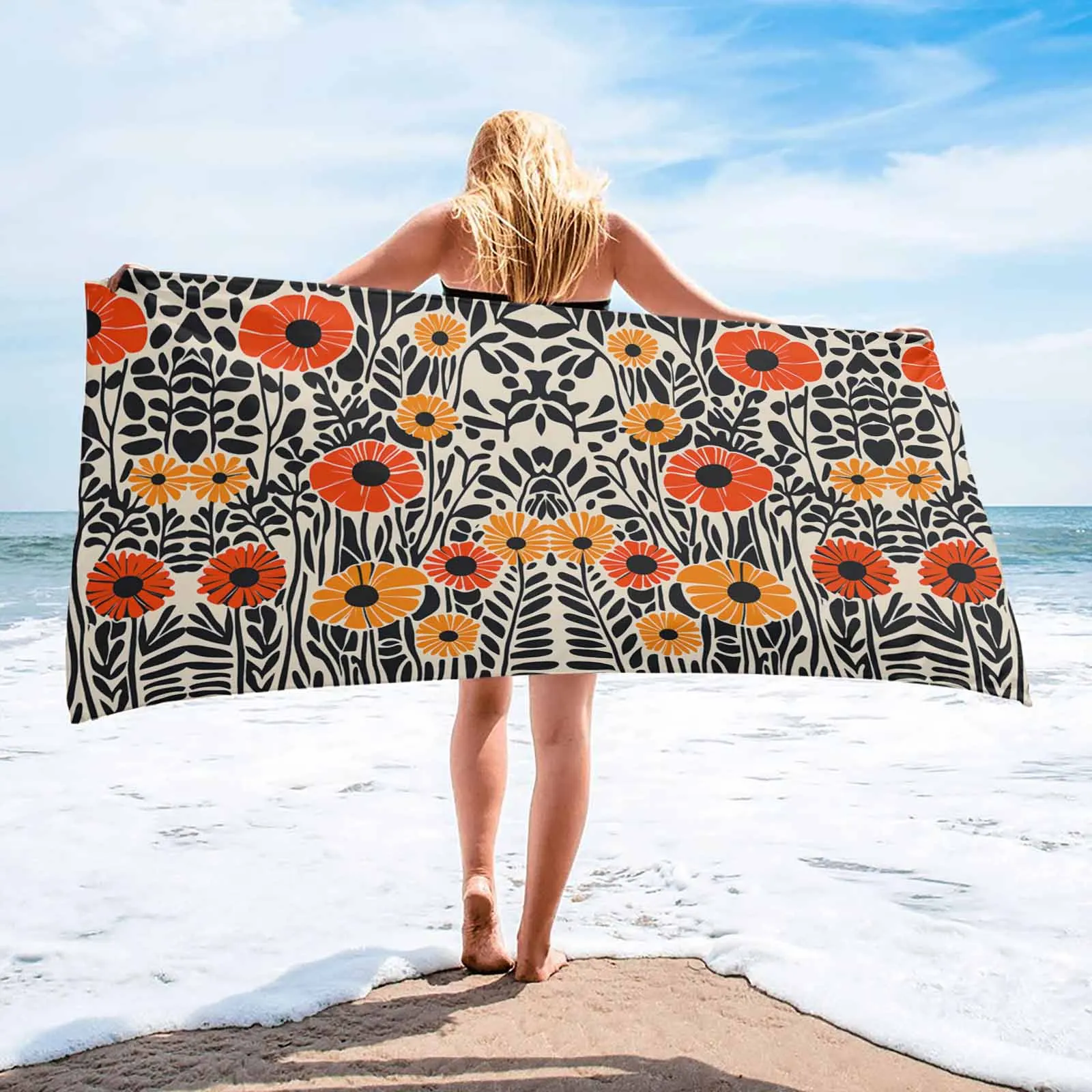Abstract Black Orange Flower Bath Towel Bathroom Microfiber Shower Outdoor Travel Swim Quick Dry Beach Towel
Abstract Black Orange Flower Bath Towel Bathroom Microfiber Shower Outdoor Travel Swim Quick Dry Beach Towel