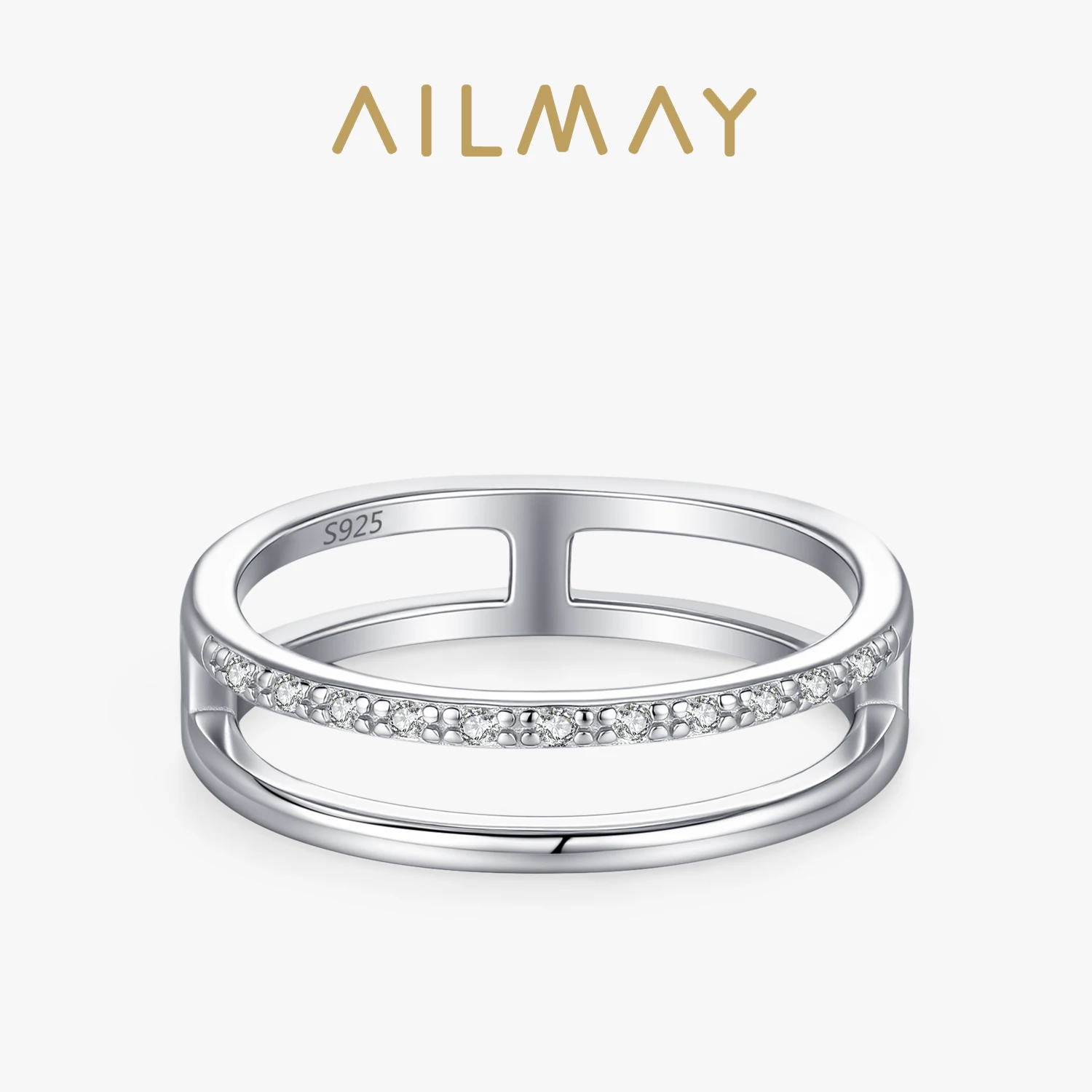 Ailmay 925 Sterling Silver Minimalist Hollow Double Layered Line Finger Ring for Women Jewelry
Ailmay 925 Sterling Silver Minimalist Hollow Double Layered Line Finger Ring for Women Jewelry