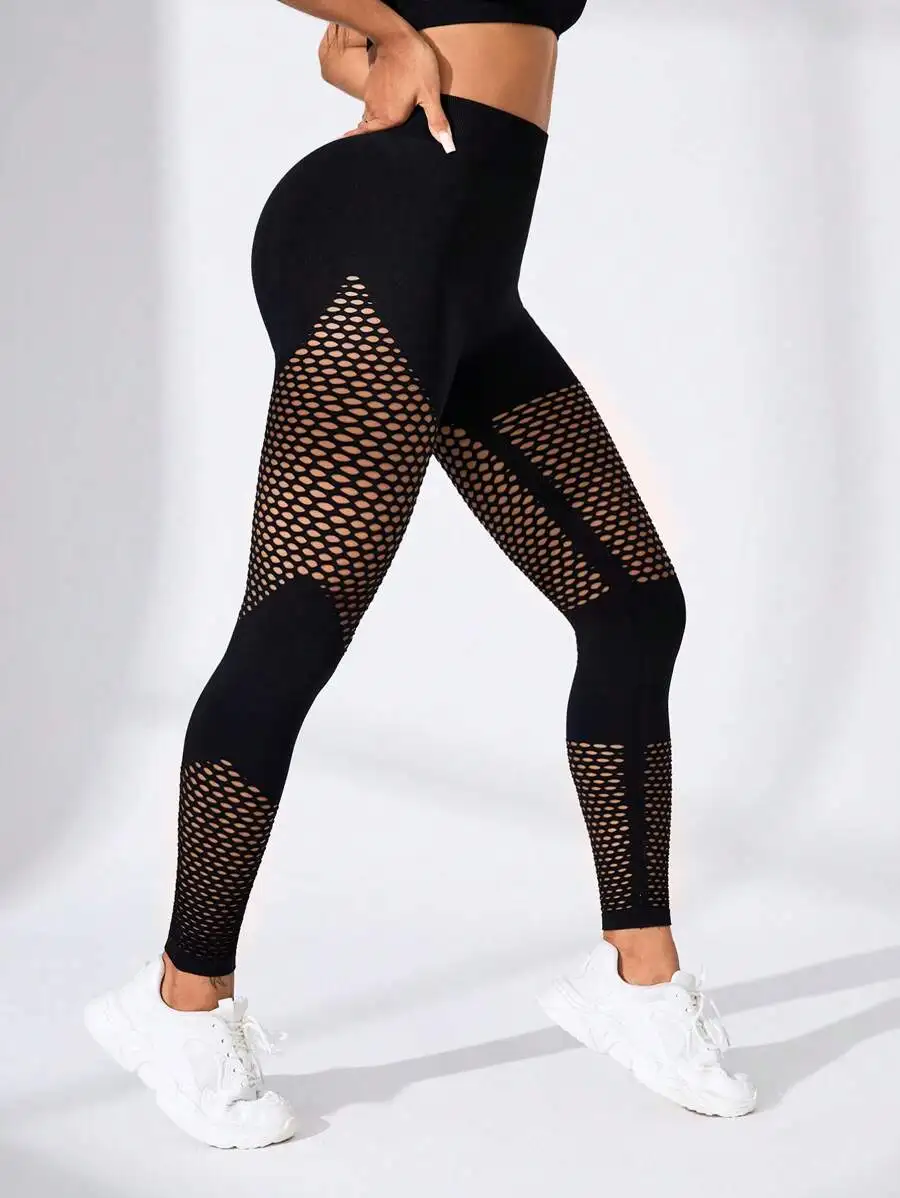 Womens Mesh Panel High Waist Yoga Leggings
Womens Mesh Panel High Waist Yoga Leggings