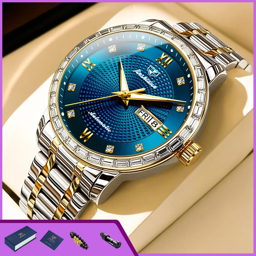 JSDUN 8959 Automatic Watches for Man Fashion Luxury Square Diamond Dial Dual Calendar Business Men's Watches Original Wristwatch
JSDUN 8959 Automatic Watches for Man Fashion Luxury Square Diamond Dial Dual Calendar Business Men's Watches Original Wristwatch