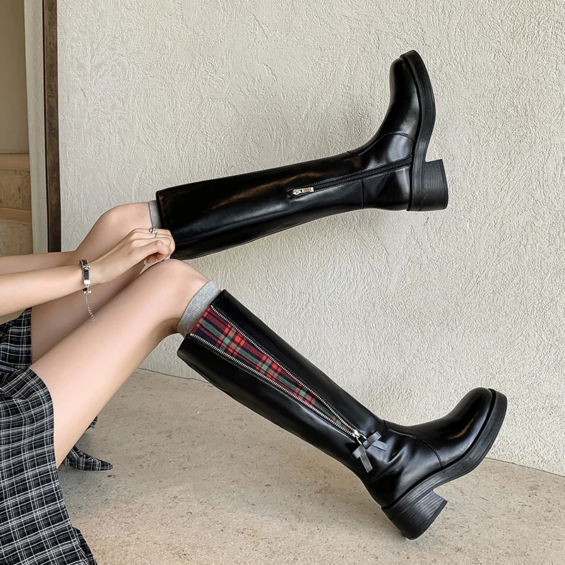Genuine Leather Women British style Boots Chunky Genuine Leather Boots for Women Slip-on long Boots Fashion knee hight Boots
Genuine Leather Women British style Boots Chunky Genuine Leather Boots for Women Slip-on long Boots Fashion knee hight Boots