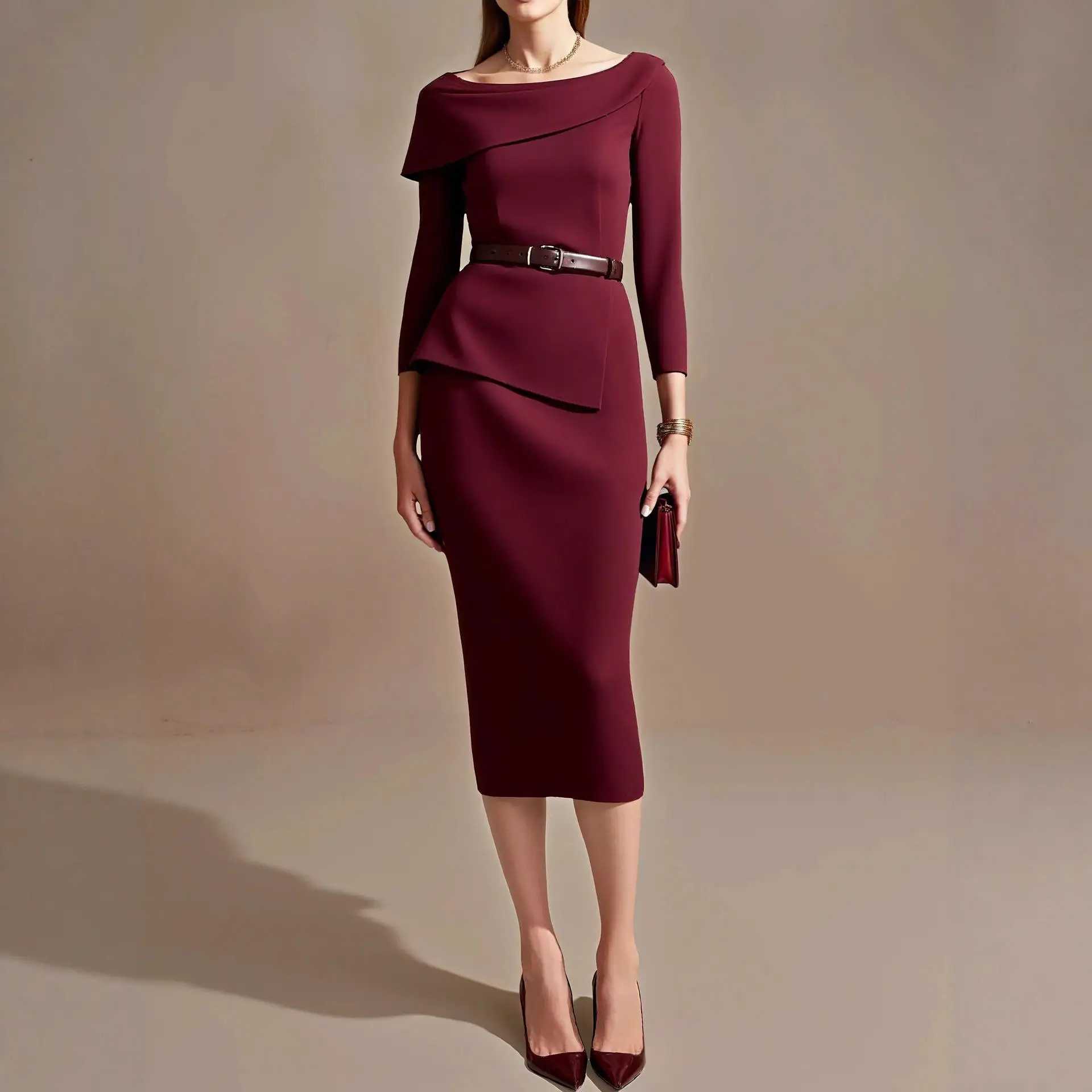 2025 Autumn Pure Color Long Sve Busin Women's Skirt Set Mid-Length Bodycon Dr Polyester Material Work orm
2025 Autumn Pure Color Long Sve Busin Women's Skirt Set Mid-Length Bodycon Dr Polyester Material Work orm