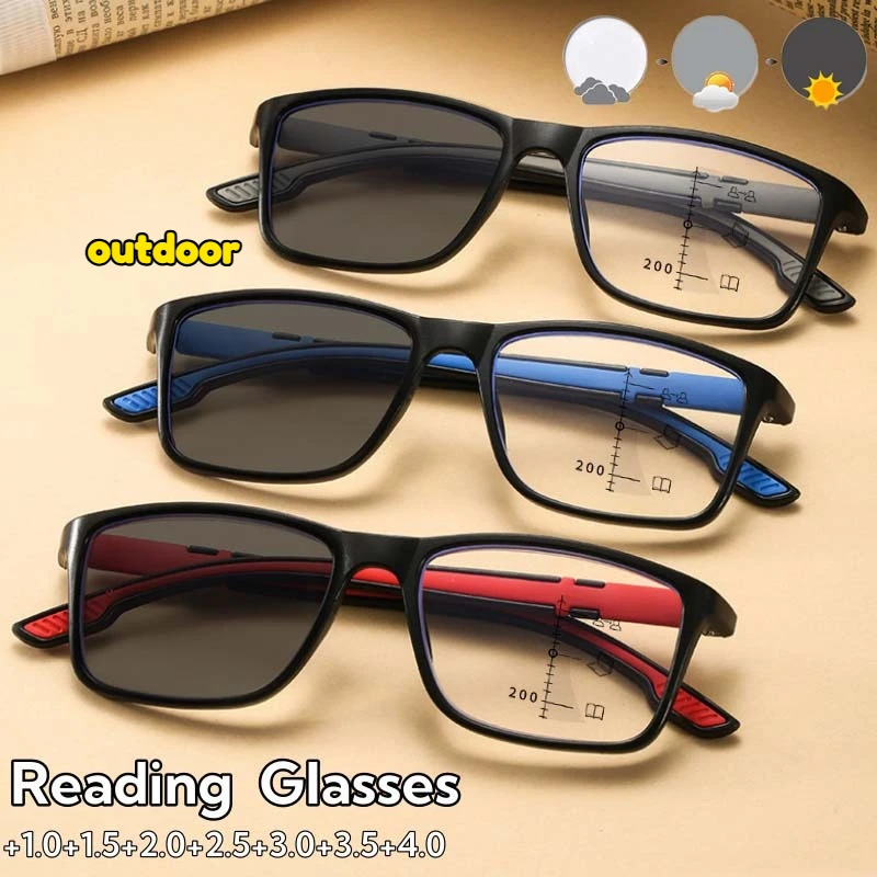 Leisure Sports Multifocal Photochromic Presbyopia Glasses for Women and Men HD Fashion Blue Light Blocking Reading Eyeglasses
Leisure Sports Multifocal Photochromic Presbyopia Glasses for Women and Men HD Fashion Blue Light Blocking Reading Eyeglasses