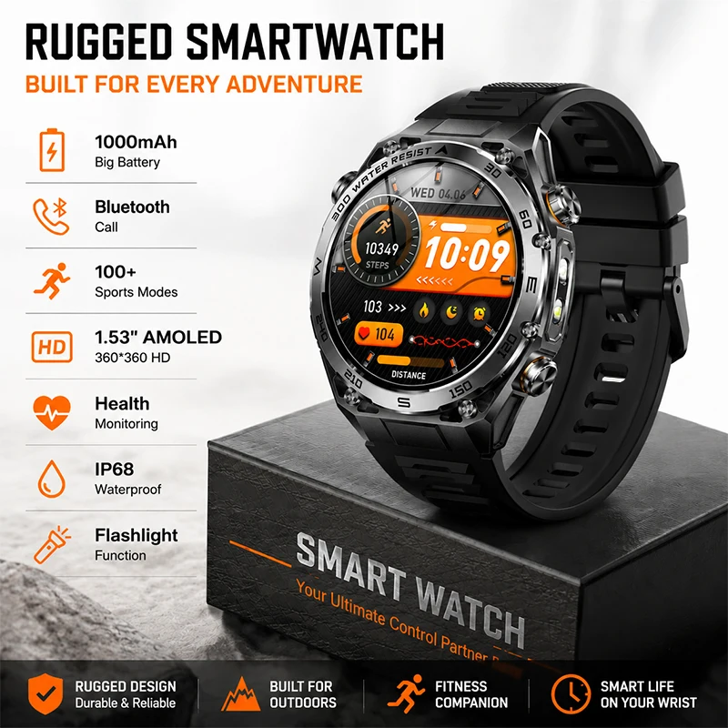 LIGE Military 1000mAh Battery Smart Watches For Men Waterproof Bluetooth Call 1.53 " AMOLED Screen Health Monitor Men Smartwatch
LIGE Military 1000mAh Battery Smart Watches For Men Waterproof Bluetooth Call 1.53 " AMOLED Screen Health Monitor Men Smartwatch