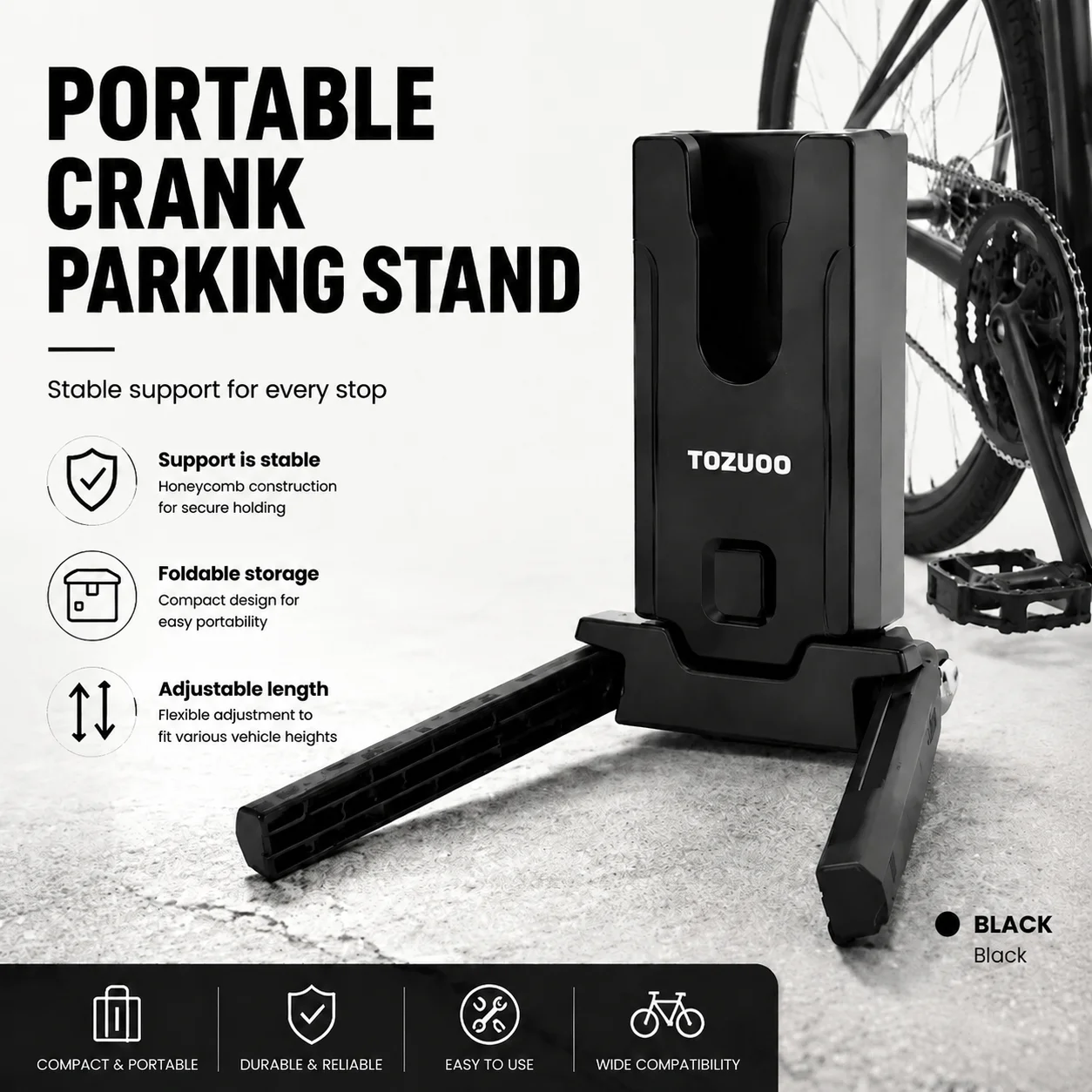 TINSOL Bicycle Kickstand Adjustable Portable Parking Stand Foldable Support MTB Road Bike Cycling Convenient Bracket Tool
TINSOL Bicycle Kickstand Adjustable Portable Parking Stand Foldable Support MTB Road Bike Cycling Convenient Bracket Tool