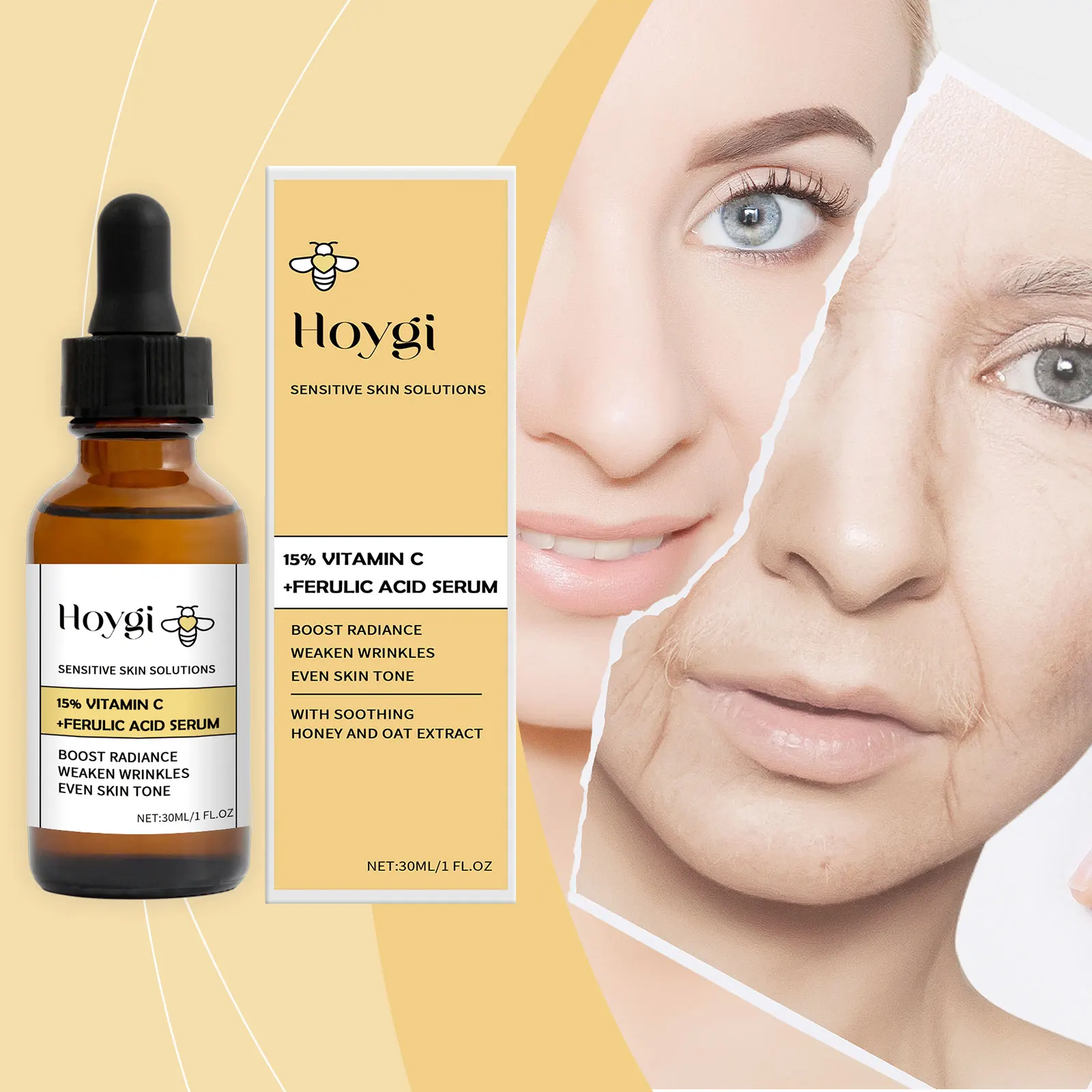 Vitamin C Honey Serum For Firming Skin, Facial Lifting, Moisturizing, Hydrating, Daily Use & Smooth Application Essence
Vitamin C Honey Serum For Firming Skin, Facial Lifting, Moisturizing, Hydrating, Daily Use & Smooth Application Essence