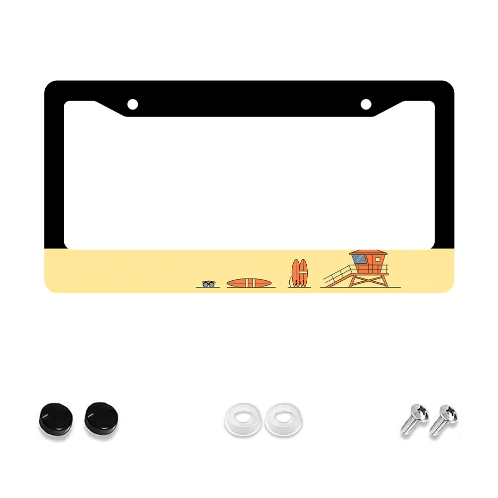 1pc Black and Yellow Surfboard Pattern 2-Hole License Plate Frame, Aluminum Material, 6x12 Inches with Screw Set, Retro Novelty
1pc Black and Yellow Surfboard Pattern 2-Hole License Plate Frame, Aluminum Material, 6x12 Inches with Screw Set, Retro Novelty