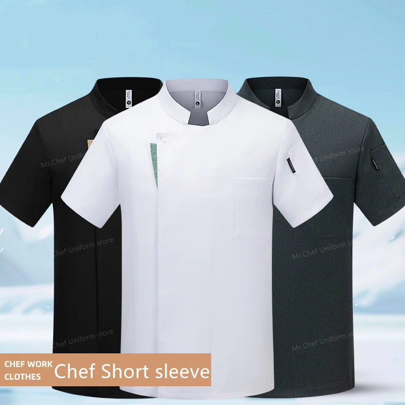 Men Breathable Mesh Chef Jacket with apron Chef short sleeve uniform Restaurant Kitchen Chef coat black women work clothes logo
Men Breathable Mesh Chef Jacket with apron Chef short sleeve uniform Restaurant Kitchen Chef coat black women work clothes logo