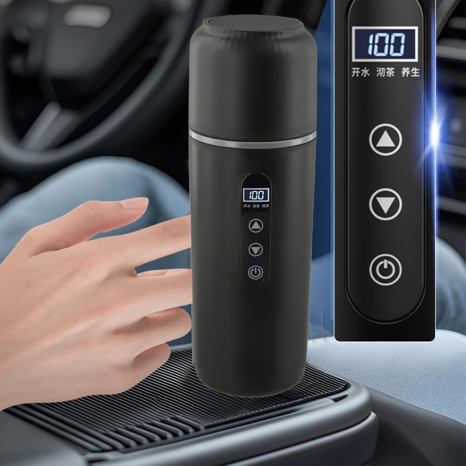Portable 500ml Car Kettle with LCD Temperature Readout Compatible with 12V and 24V Power Sources for Convenient Travel Use
Portable 500ml Car Kettle with LCD Temperature Readout Compatible with 12V and 24V Power Sources for Convenient Travel Use