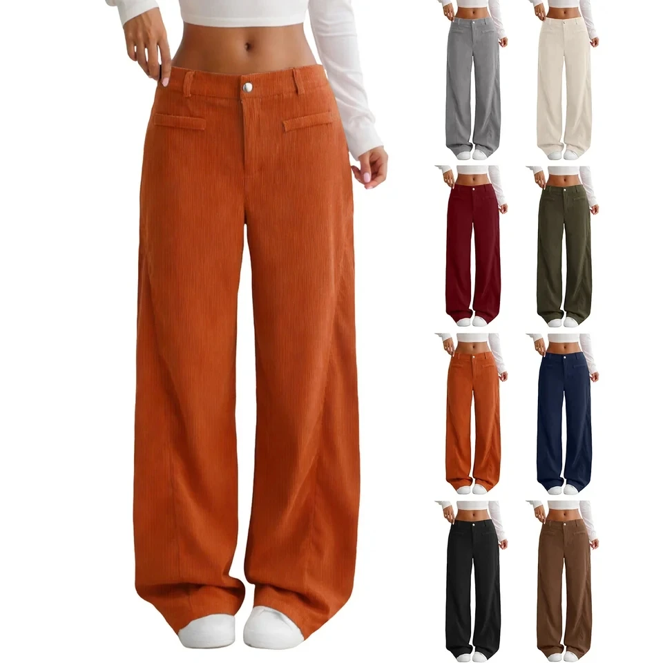 Vintage Womens Corduroy Pants Baggy High Waist Wide Leg Trousers Solid Casual Comfy Palazzo Pants With Pockets Pantalones
Vintage Womens Corduroy Pants Baggy High Waist Wide Leg Trousers Solid Casual Comfy Palazzo Pants With Pockets Pantalones