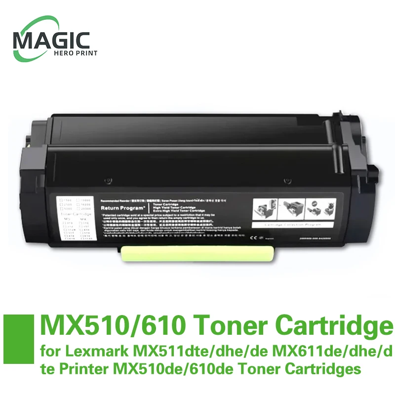 Compatible Toner Cartridge MX510/610 for Lexmark MX511dte/dhe/de MX611de/dhe/dte Printer MX510de/610de Toner Cartridges Drum Kit
Compatible Toner Cartridge MX510/610 for Lexmark MX511dte/dhe/de MX611de/dhe/dte Printer MX510de/610de Toner Cartridges Drum Kit