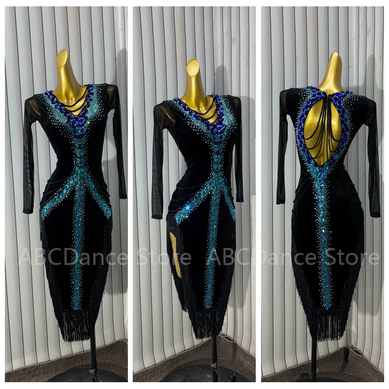 Latin Dance Dress Women's Customsized Rumba Chacha Tango Performance Professional Costumes Latin Dresses
Latin Dance Dress Women's Customsized Rumba Chacha Tango Performance Professional Costumes Latin Dresses