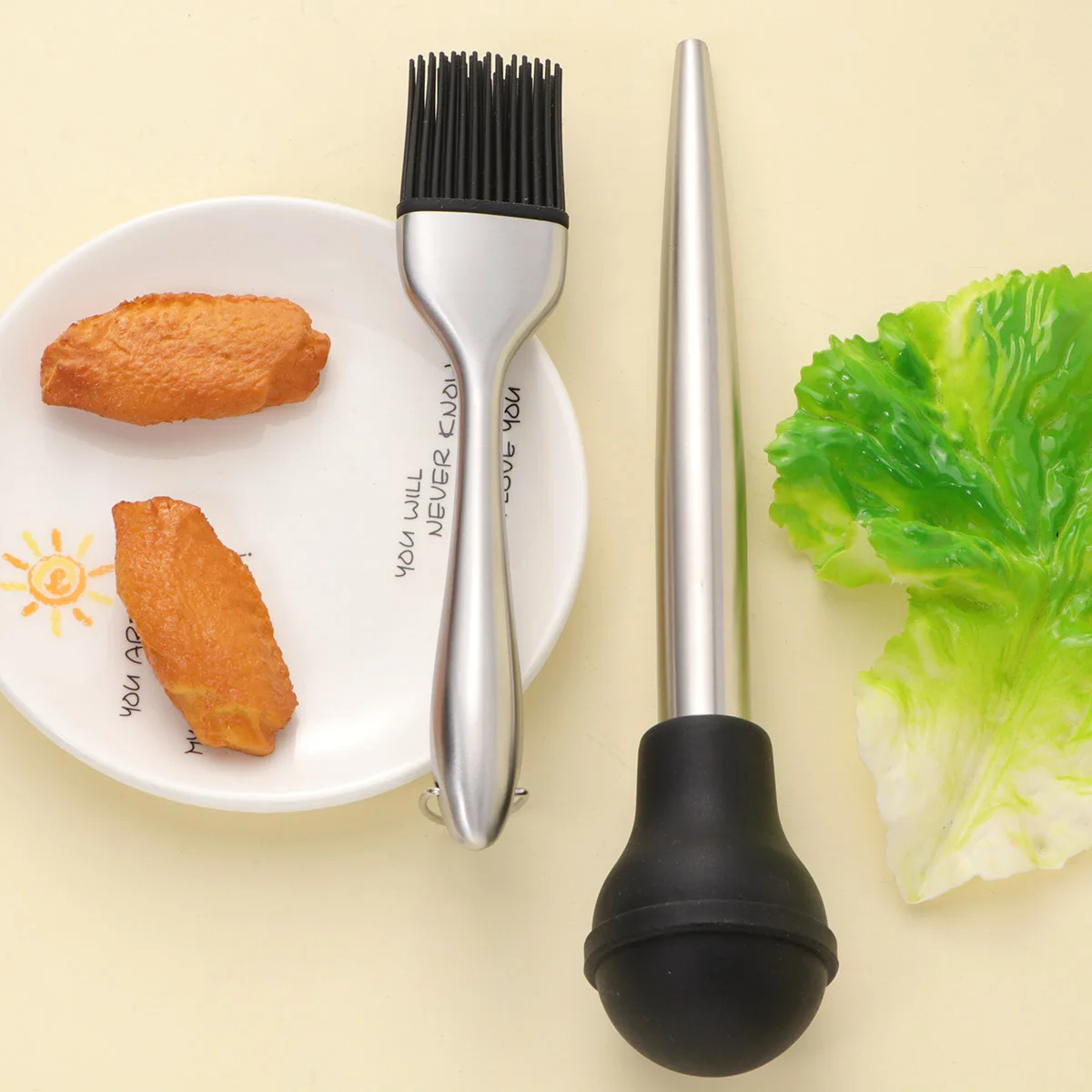 Stainless Steel Turkey Baster Set Drip Oil Seasoning Tube Kitchen Dropper BBQ Tools Flavor Infuser Meat Juicer Long Needle
Stainless Steel Turkey Baster Set Drip Oil Seasoning Tube Kitchen Dropper BBQ Tools Flavor Infuser Meat Juicer Long Needle