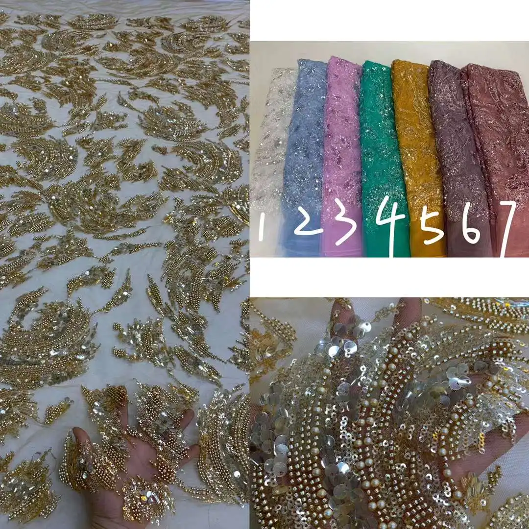 Beautiful Beaded Lace /With Bead Tube Embroidery French Mesh Yarn Sequined African Lace For Evening dresses Party IN STOCK
Beautiful Beaded Lace /With Bead Tube Embroidery French Mesh Yarn Sequined African Lace For Evening dresses Party IN STOCK