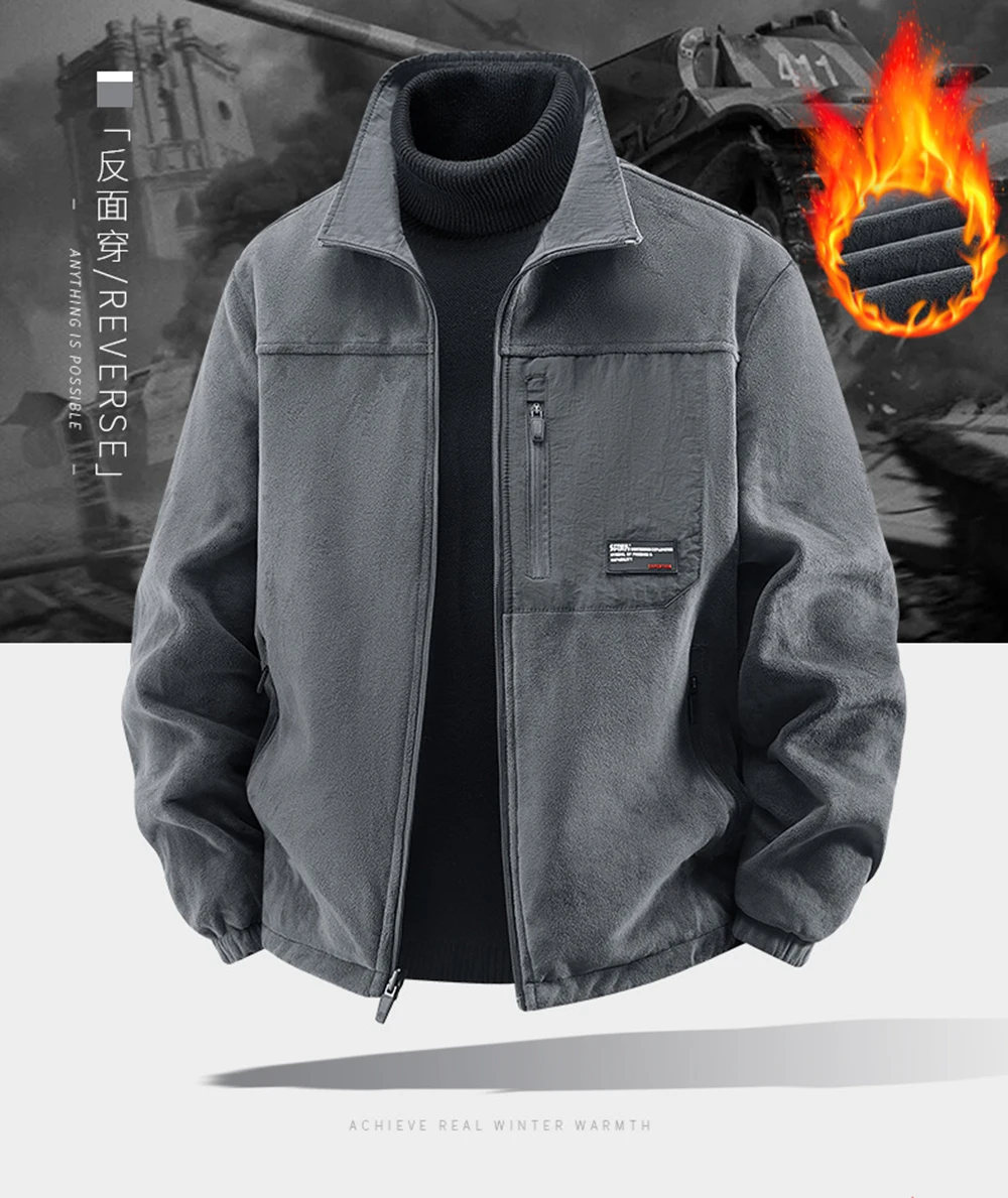 Oversize Fleece-Lined Men's Casual Jacket 2025 New Winter Youth Middle-Aged Stand Collar Loose Fit Outerwear Male Tops
Oversize Fleece-Lined Men's Casual Jacket 2025 New Winter Youth Middle-Aged Stand Collar Loose Fit Outerwear Male Tops
