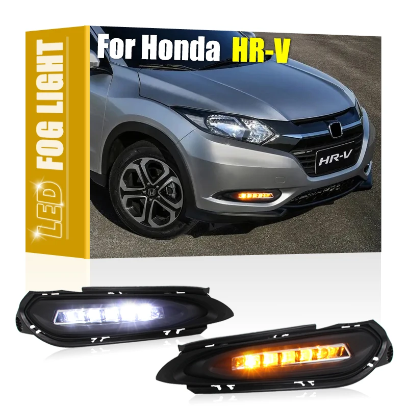 2Pcs Front Bumper Fog Lamp LED DRL Daytime Running Light With Turn Signal Indicator For Honda HRV HR-V 2014 2015 2016 2017
2Pcs Front Bumper Fog Lamp LED DRL Daytime Running Light With Turn Signal Indicator For Honda HRV HR-V 2014 2015 2016 2017