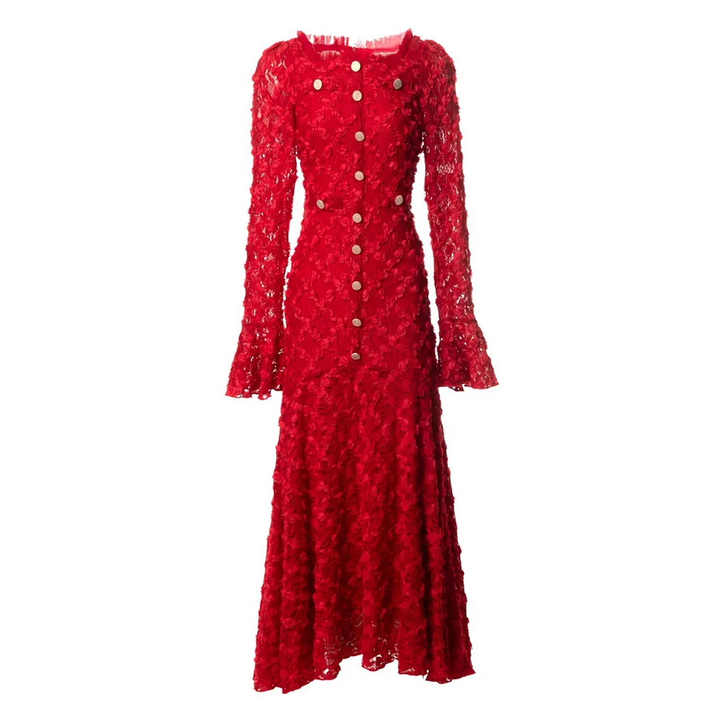 Meyyithun Women's Dress Elegant Three-dimensional Floral Square Collar Long Sleeved Princess Style Dress Autumn Vintage Dress 
Meyyithun Women's Dress Elegant Three-dimensional Floral Square Collar Long Sleeved Princess Style Dress Autumn Vintage Dress