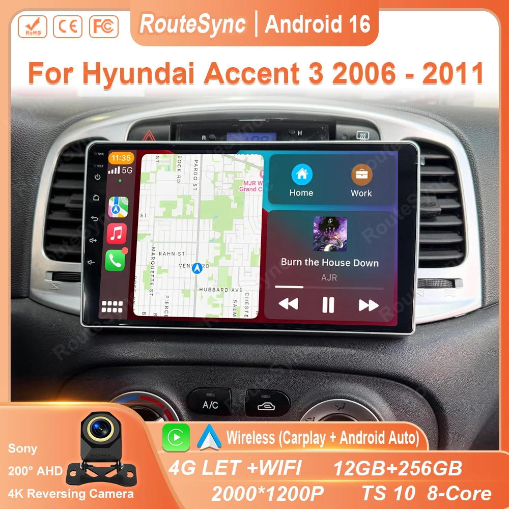 Car Screen Android 16 For Hyundai Accent 3 2006 - 2011 Car Radio Stereo Head Unit Automotive Multimedia Bluetooth 5G Wifi 8 Core
Car Screen Android 16 For Hyundai Accent 3 2006 - 2011 Car Radio Stereo Head Unit Automotive Multimedia Bluetooth 5G Wifi 8 Core