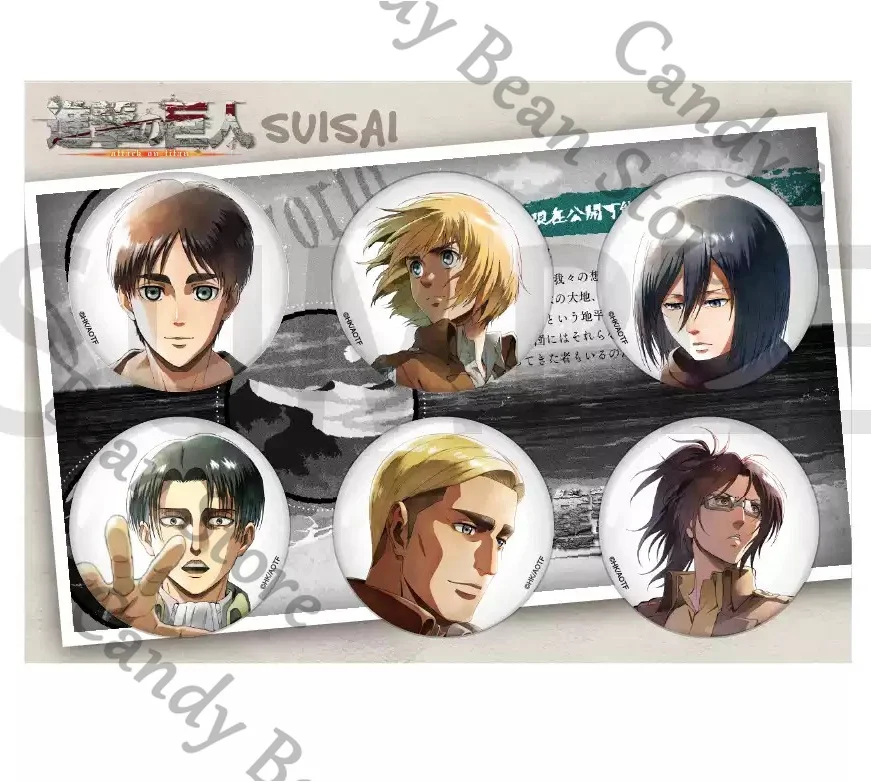 Genuine Anime Attack on Titan Levi Ackerman Eren Jaeger Armin Arlert Hange Zoe Cosplay Badge Emblem Cartoon Brooch Breastpin
Genuine Anime Attack on Titan Levi Ackerman Eren Jaeger Armin Arlert Hange Zoe Cosplay Badge Emblem Cartoon Brooch Breastpin