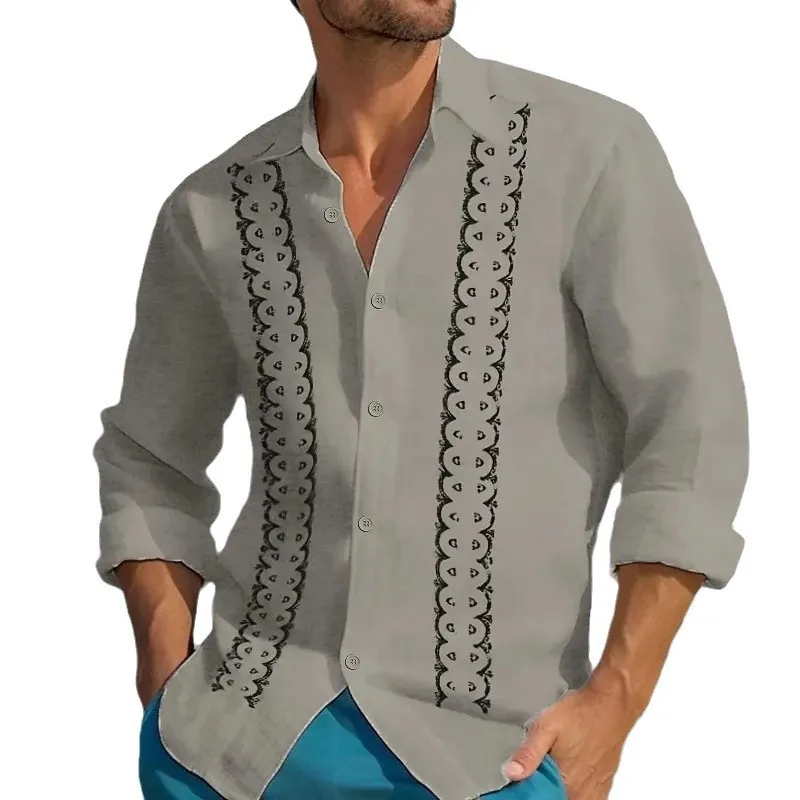 Men's Linen Blend Embroidered Long Sleeve Shirt Casual Button Down Blouse
Men's Linen Blend Embroidered Long Sleeve Shirt Casual Button Down Blouse