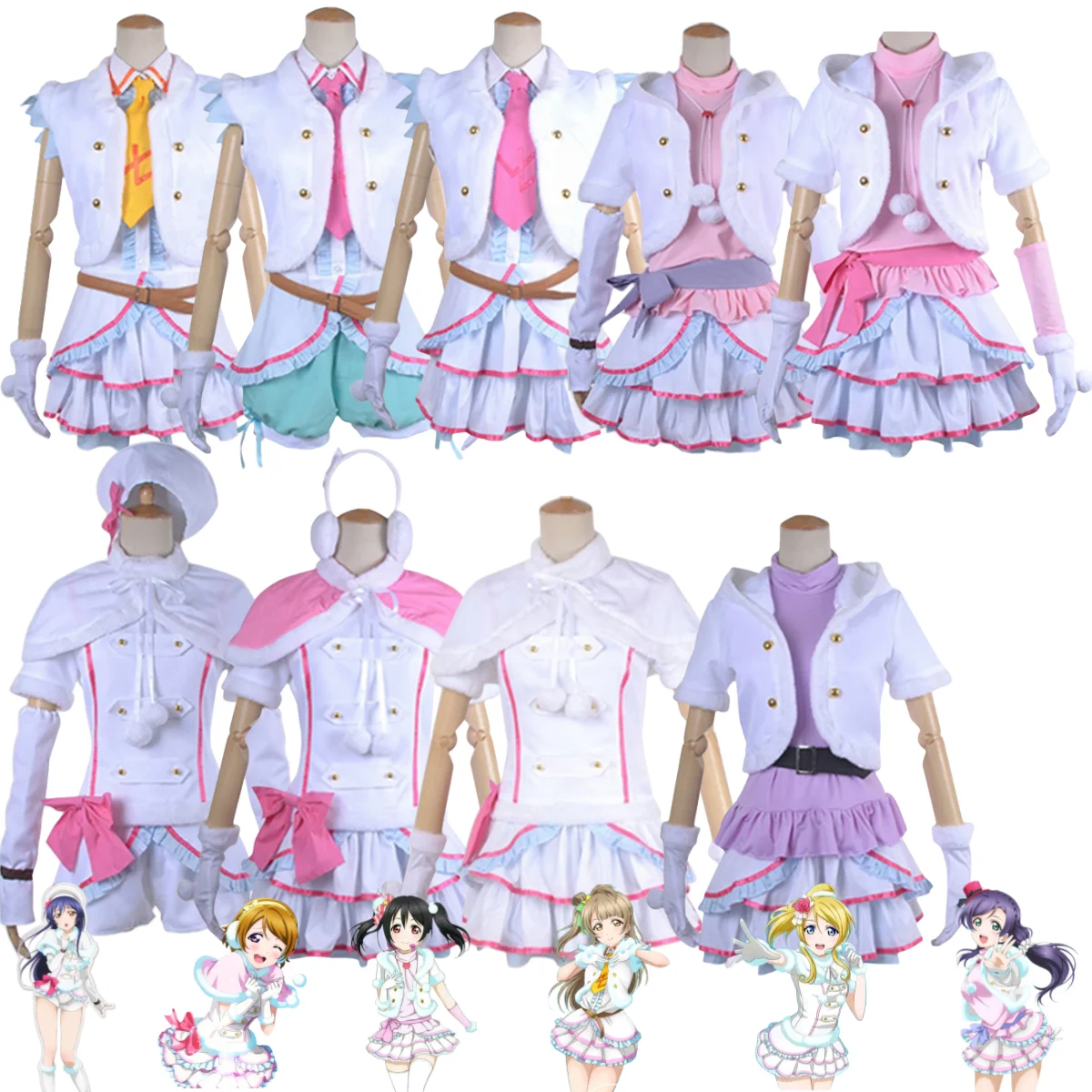 Anime Lovelive Love Live Μ'S Snow Halation Kotori Minami Nico Yazawa Rin Hoshizora Cosplay Costume Winter Lolita Dress Cute Set
Anime Lovelive Love Live Μ'S Snow Halation Kotori Minami Nico Yazawa Rin Hoshizora Cosplay Costume Winter Lolita Dress Cute Set