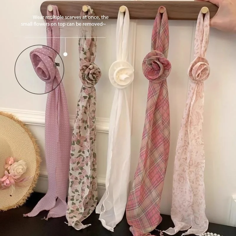 Women's Summer Floral Scarf Versatile Spring Summer Thin Style Long Neck Scarf Ribbon for Casual Fashion Accessory
Women's Summer Floral Scarf Versatile Spring Summer Thin Style Long Neck Scarf Ribbon for Casual Fashion Accessory