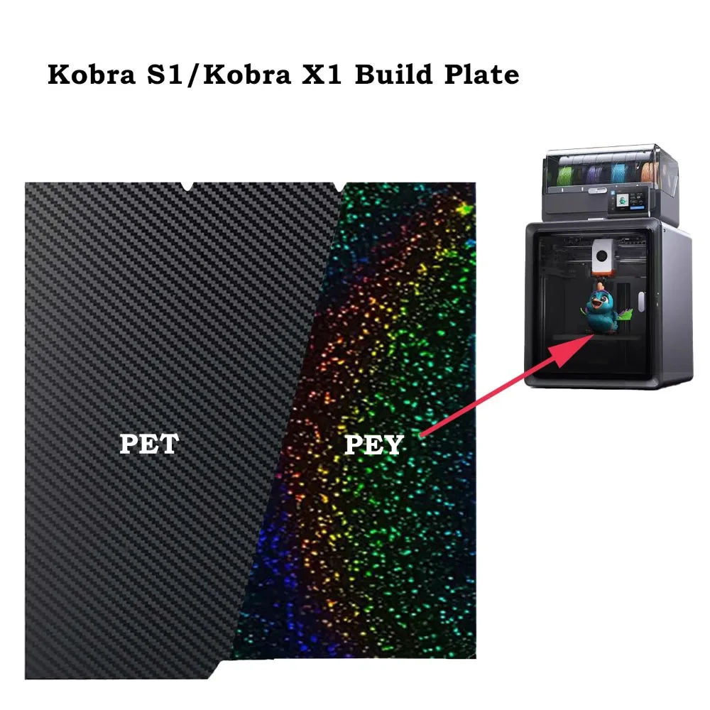 Kobra S1 Build Plate 264x276mm for Anycubic Kobra X/Combo/ACE Pro 3D Printer Double Side Smoooth PET Carbon Fiber and PEY Sheet
Kobra S1 Build Plate 264x276mm for Anycubic Kobra X/Combo/ACE Pro 3D Printer Double Side Smoooth PET Carbon Fiber and PEY Sheet
