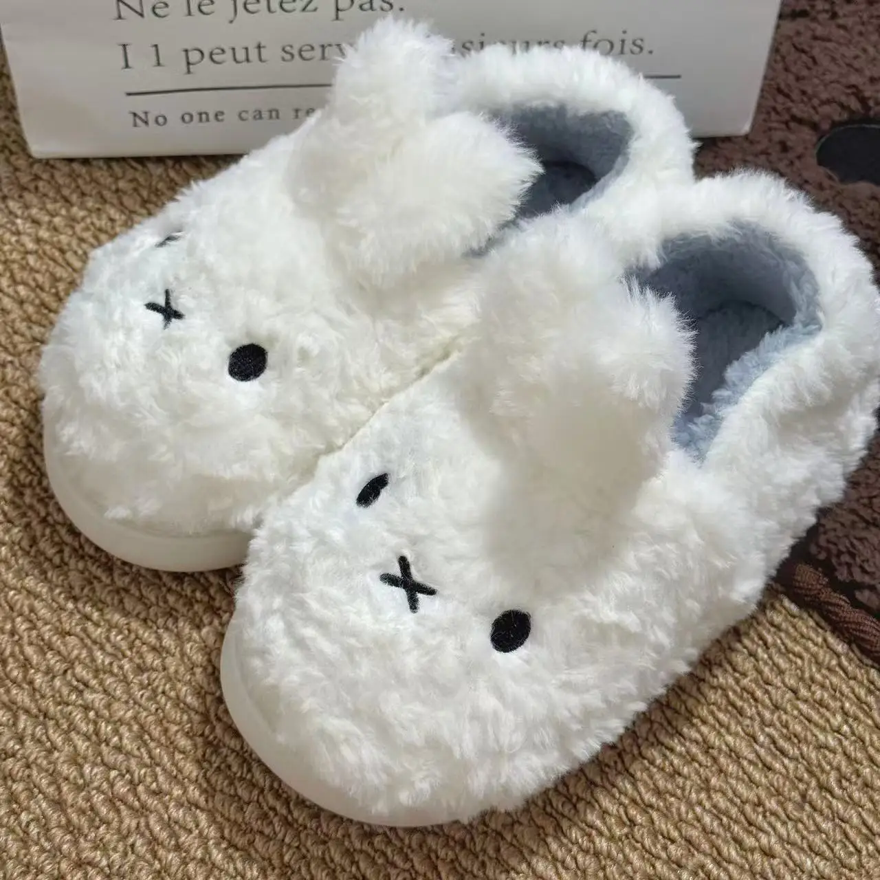 Winter Home Slippers for Couples Warm Plush Neutral Cartoon Miffy Indoor Anti Slip Comfortable Cotton Slippers for Men and Women
Winter Home Slippers for Couples Warm Plush Neutral Cartoon Miffy Indoor Anti Slip Comfortable Cotton Slippers for Men and Women