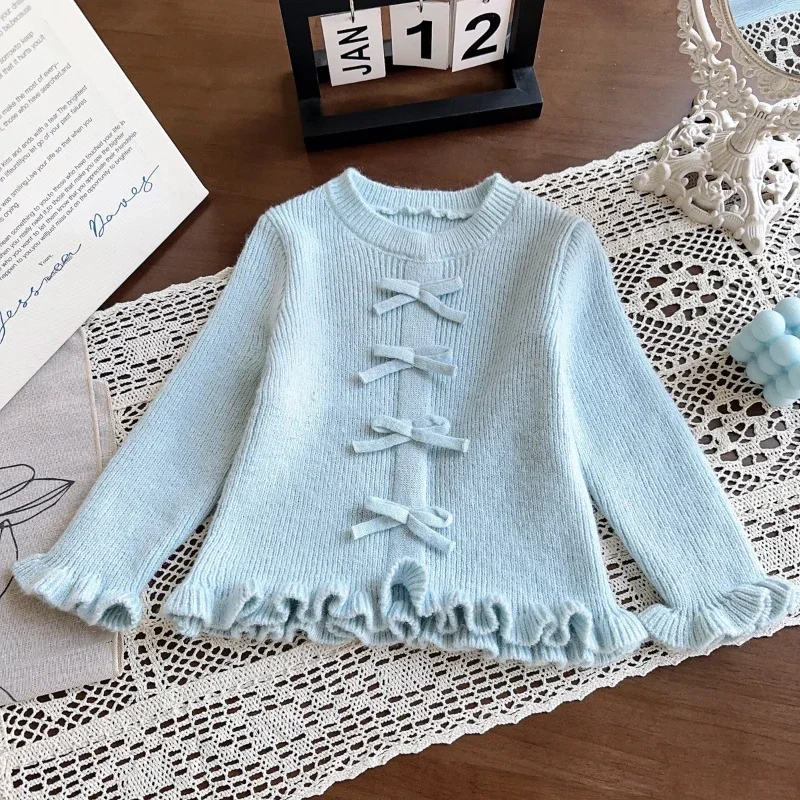 Long Sleeve Sweater Kawaii Sweater Girls Cute Baby Sweet Knit Top Spring and Fall New Girls Bow
Long Sleeve Sweater Kawaii Sweater Girls Cute Baby Sweet Knit Top Spring and Fall New Girls Bow