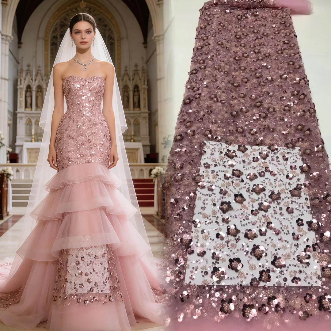 Luxury Sequins African Lace Fabric with French Embroidery Heavy Beaded High-Quality Material for Bridal Wedding Occasions
Luxury Sequins African Lace Fabric with French Embroidery Heavy Beaded High-Quality Material for Bridal Wedding Occasions