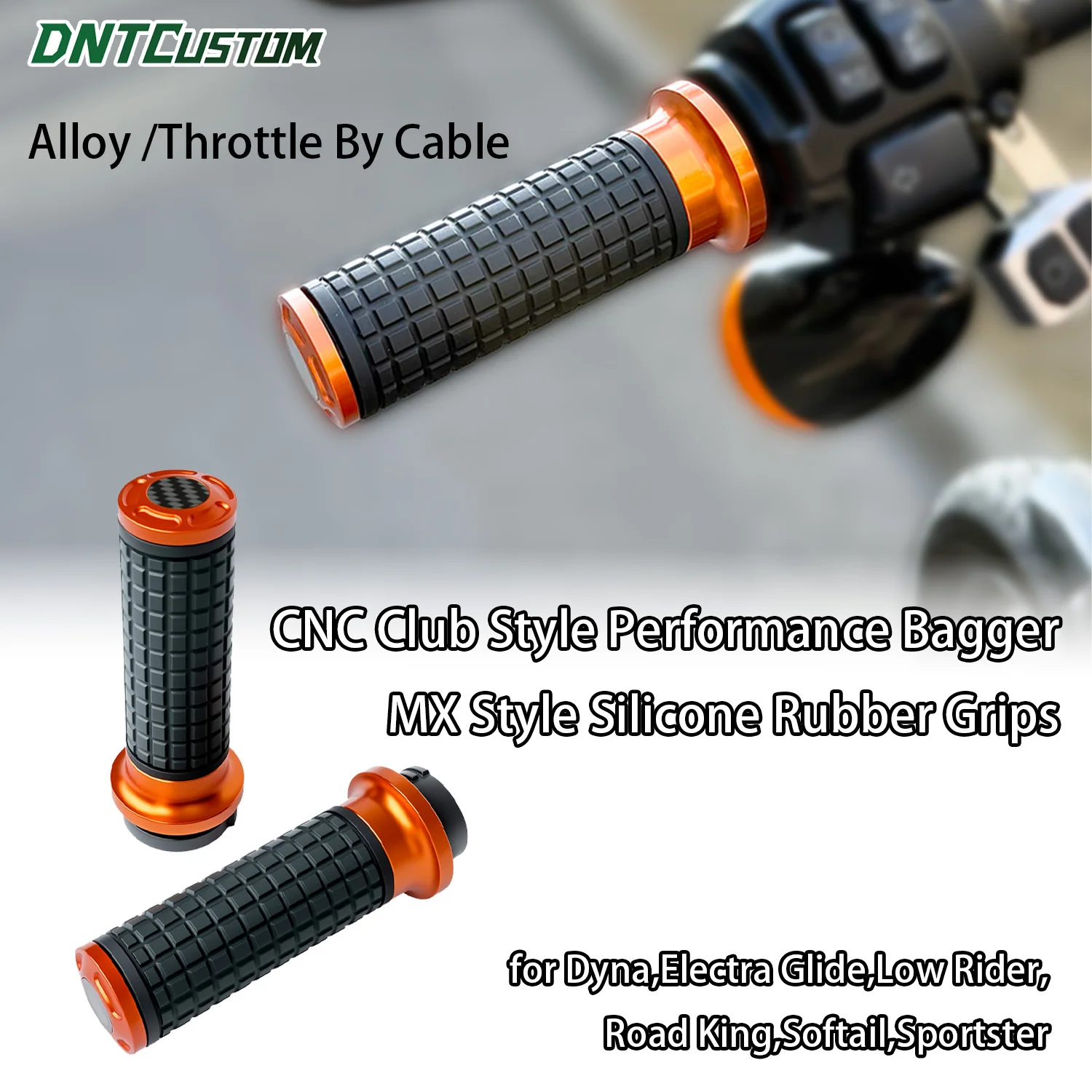 DNTCSTOM CNC Performance Bagger MX Style Silicone Rubber Grips Alloy /Throttle By Cable for Dyna Electra Glide Low Rider Softail
DNTCSTOM CNC Performance Bagger MX Style Silicone Rubber Grips Alloy /Throttle By Cable for Dyna Electra Glide Low Rider Softail