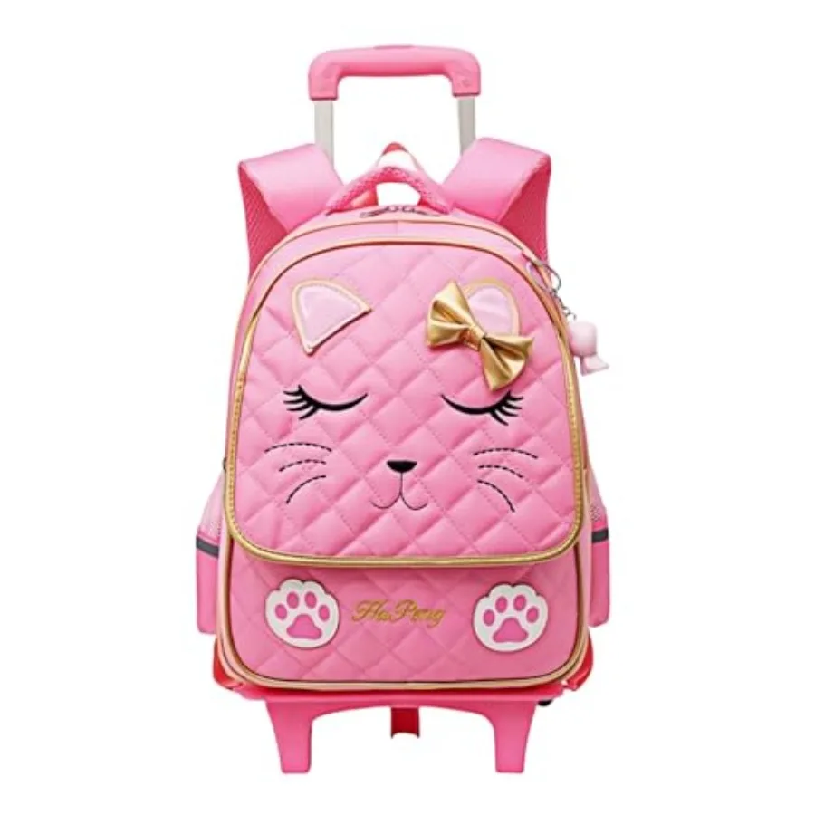 Cute Rolling Backpack for Girls Trolley School Bags Cat-face Bowknot Girls Roller Backpacks with Carry-on Travel Luggage
Cute Rolling Backpack for Girls Trolley School Bags Cat-face Bowknot Girls Roller Backpacks with Carry-on Travel Luggage