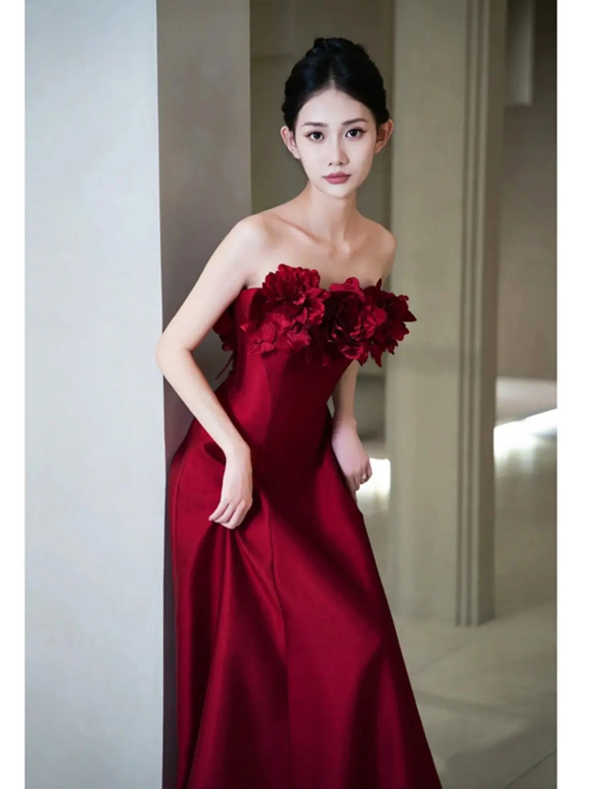 Red Rose Bridal Gown Wedding Ceremony Evening Performance Host Wedding Dr Korean Sle Floral Embroidery A-Line Skirt
Red Rose Bridal Gown Wedding Ceremony Evening Performance Host Wedding Dr Korean Sle Floral Embroidery A-Line Skirt