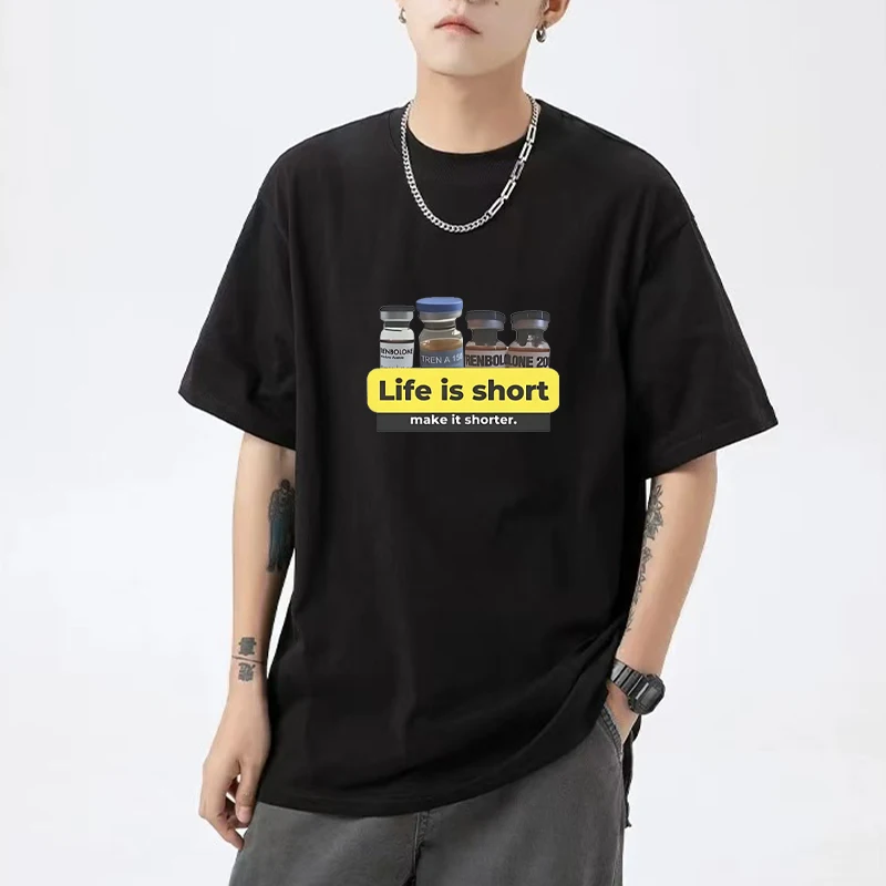 Life is shortmake it shorter Trenbolone printed T shirt Men Women Summer Cotton High Quality casual short sleeve T-shirts Unisex
Life is shortmake it shorter Trenbolone printed T shirt Men Women Summer Cotton High Quality casual short sleeve T-shirts Unisex